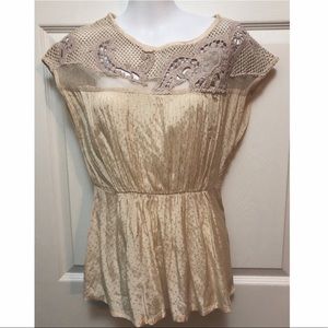 Anthro Coquille Crochet Lace Blouse
